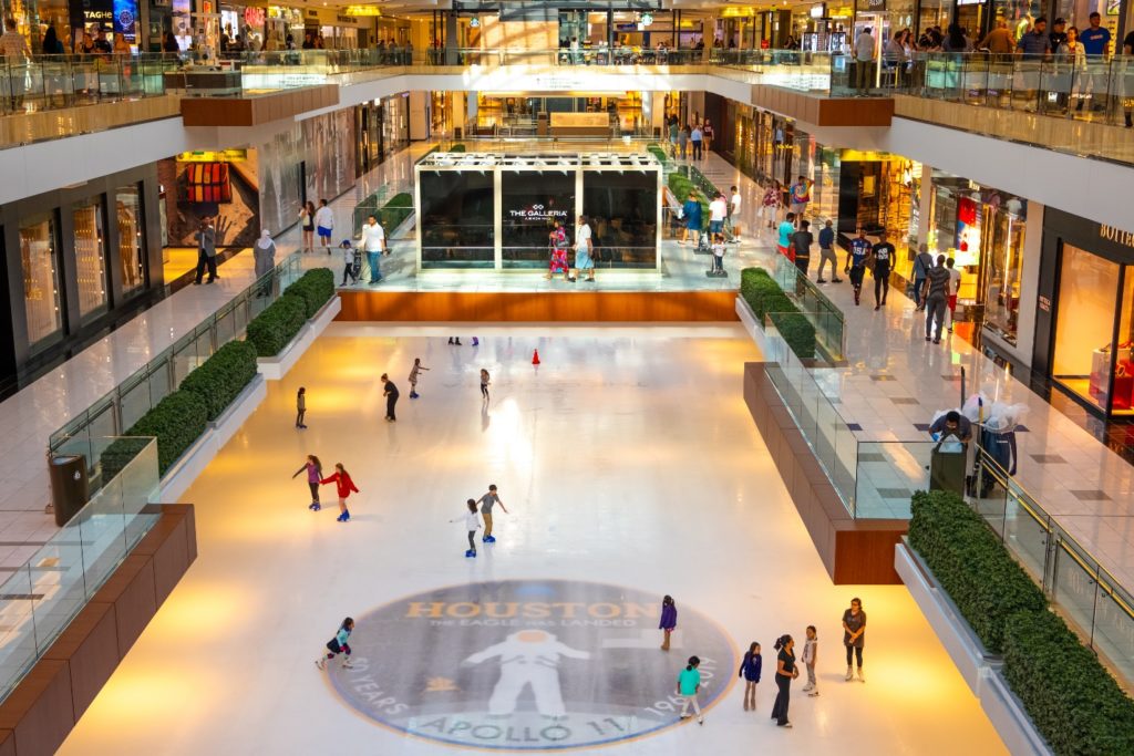 Ice skating ring at Galleria mall. 
